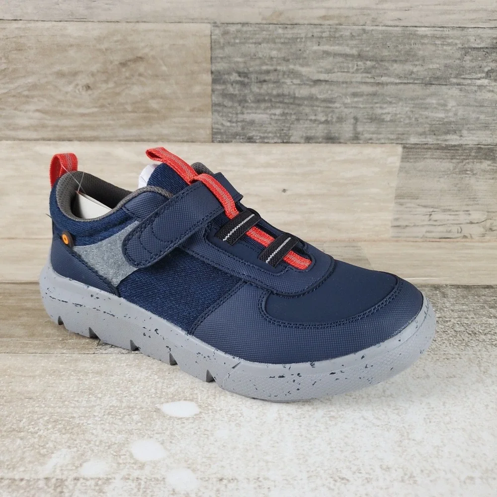 Bogs Skyline Kicker Low Kids Shoes Sz 1 Running Navy Comfort Hook & Loop Sneaker